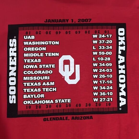 🔥🏈 OU OKLAHOMA SOONERS “NEW” 2007 Fiesta Bowl Long Sleeve - Not Vintage or AOP - Picture 5 of 6